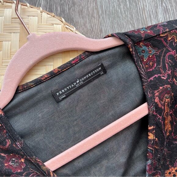 Peruvian connection Eden floral long sleeve midi dress women’s size‎ XS - Picture 4 of 9